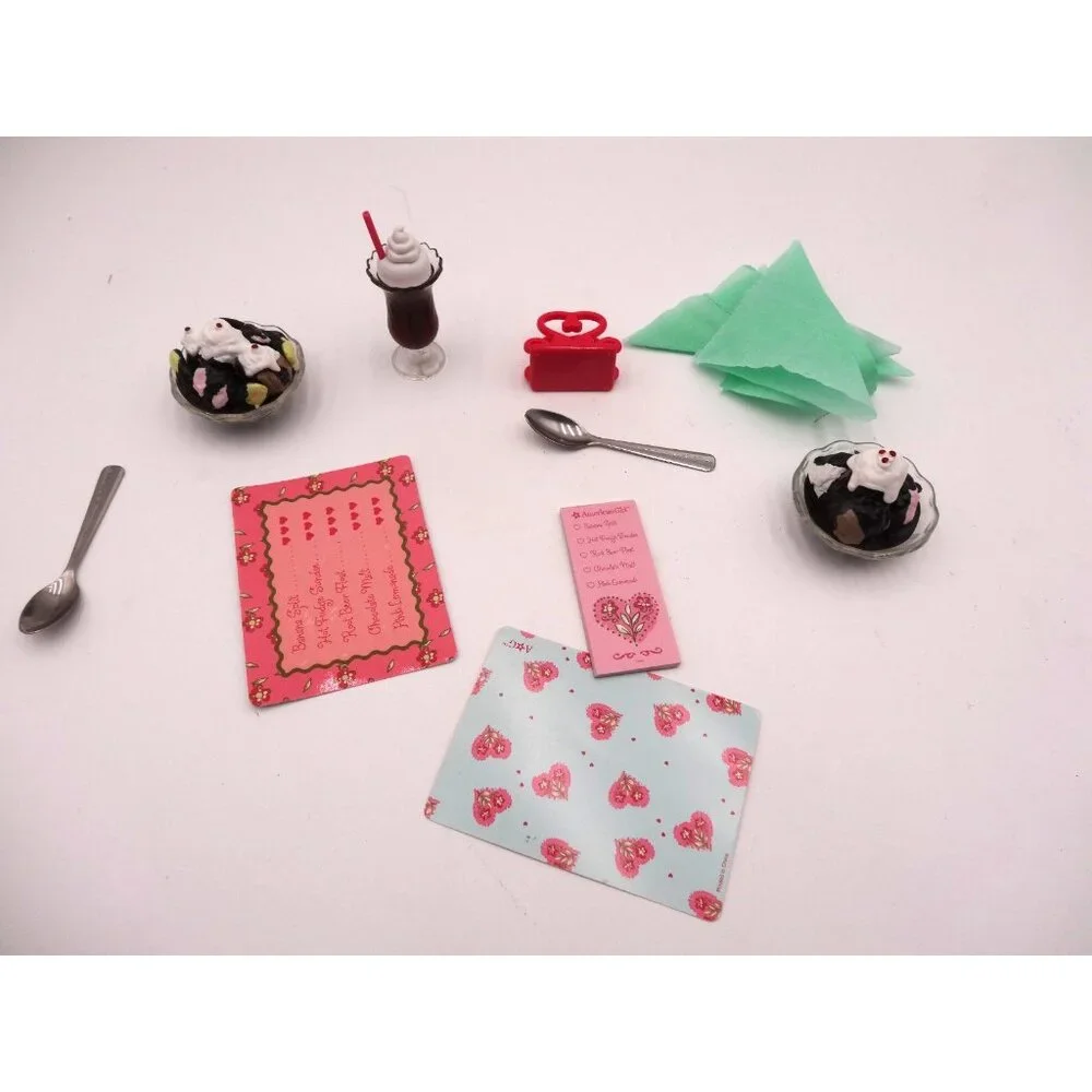 American‎ Girl Sweet Treats Just Like You set spoons Ice Cream Napkins Menu